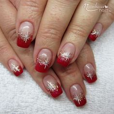 Holiday Nail Designs, Cute Christmas Nails, Nagel Tips, Christmas Gel Nails, French Nail Designs, Christmas Nail Art Designs, Christmas Nails Acrylic, Winter Nail Designs, Nails Desing