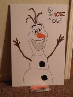 this is an image of a frozen snowman drawn on paper with the words ben the nose on it