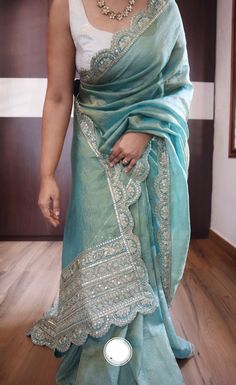 Crushed Banarsi Saree / Tissue Silk Sarees - Etsy Tissue Silk Saree, Simple Saree Designs, Half Saree Lehenga, New Saree Designs, Banarsi Saree, Fashionable Saree Blouse Designs, Fancy Sarees Party Wear, Saree Designs Party Wear, Saree Trends