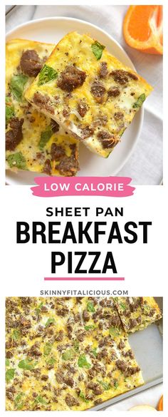 an easy breakfast pizza with sausage and cheese