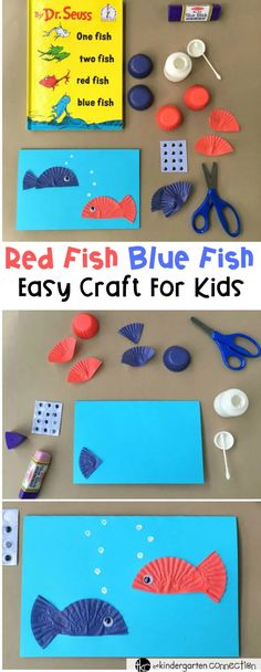 red fish blue fish craft for kids is an easy and fun activity to do with the kids