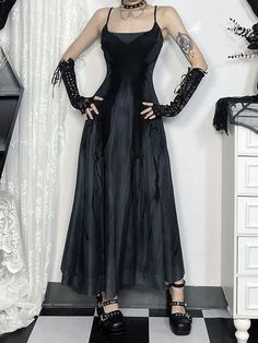 Material: Polyester spandex Color: Black Size: S, M, L Unit: CM Bust Waist Length S 69-87 58-70 107 M 73-91 62-74 109 L 79-97 68-80 111 * 1cm ≈ 0.3937 inchNote: There may be 2-3cm error due to manual measurement. If you need size help, please drop us a message. Contact us at info@cutiekillshop.com for any questions or Black Underbust Summer Dress, Black Stretch Corset Dress For Costume Party, Black Corset Dress For Summer Costume Parties, Gothic Stretch Corset Dress For Night Out, Black Summer Corset Dress For Costume Party, Black Underbust Corset Dress For Summer, Edgy Sleeveless Corset Dress For Costume Party, Gothic Stretch Corset Dress For Party, Black Gothic Corset Dress For Alternative Fashion