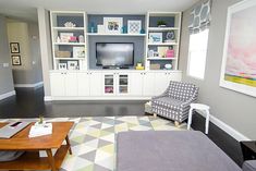 a living room filled with furniture and a flat screen tv