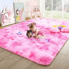 PRICES MAY VARY. Unique Style Rainbow Rug : This shaggy rainbow rugs adopts the latest dyeing process, the colors are randomly distributed, rich in tactile appeal design fluffy rug distinct accent to your existing bedroom decor for best visual impact Fluffy Rug for Girls Room : Super soft fluffy carpet adds a touch of elegance to your bedroom, perfect for your kids, girls or nursery room and it's interesting to play games with children on the shag rug Non-slip Grip Dots Backing : Grip dots backi Rugs For Kids Room, Rainbow Rugs, Fluffy Carpet, Dorm Rugs, Area Room Rugs, Colorful Area Rug, Kawaii Room Decor, Rainbow Rug