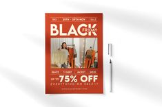 a black friday sale poster on a white background