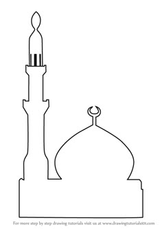 the outline of a building with a dome on top and a mina in the middle