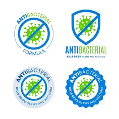 four logos for antibacterial products