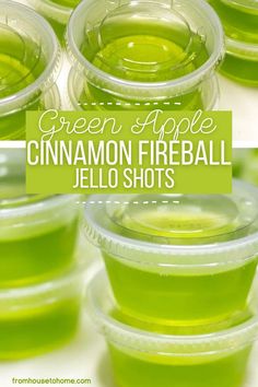 Green Apple Cinnamon Fireball Jello Shots