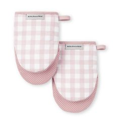 two pink and white checkered bibs