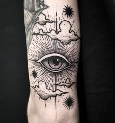 an all seeing eye tattoo on the arm