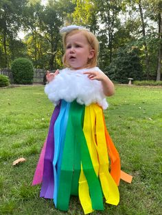 Weather Day Costume, Spring Day Dress Up Ideas For Kids, Diy Easy Kids Costumes, Kids Rainbow Costume, Spring Costume Diy, Toddler Rainbow Costume, Easy Kids Costumes Diy, Rainbow Costume Kids, Spring Toddler Outfits