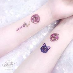 Small Girly Tattoos, Bestie Tattoo, Pink Tattoo, Bff Tattoos, Anime Tattoo, Tattoo Project