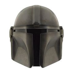 a helmet is shown on top of a white background with the image of boba fett