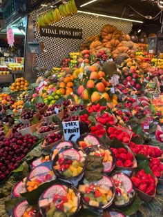 many different types of fruit are on display