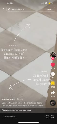 an image of a tile floor that is being viewed on the app store's website