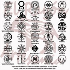 an image of various symbols and their meanings