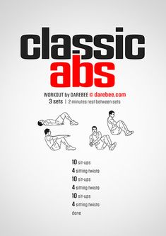 the poster shows how to do classic abs