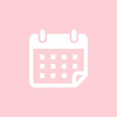 a white calendar icon on a pink background