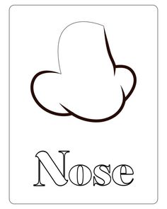 the word nose is written in black and white