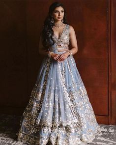 Bollywood Lengha, Sky Blue Lehenga, Orang India, Lehenga Choli Designs, Mirror Work Lehenga, Bridesmaid Lehenga, Choli For Women, Sabyasachi Lehenga, Indian Lehenga Choli