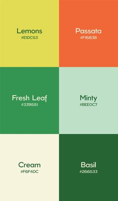 the logos for fresh leaf, which are available in different colors and font styles to choose from