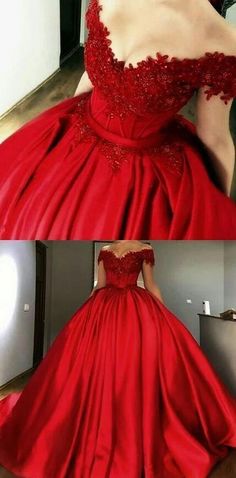 Elegant Burgundy Ball Gown For Wedding, Red Elegant Ball Gown For Banquet, Elegant Red Ball Gown For Prom Season, Elegant Burgundy Ball Gown For Formal Occasions, Elegant Red Floor-length Ball Gown, Elegant Red Ball Gown For Evening, Red Ball Gown With Sweep Train For Formal Events, Red Ball Gowns, Quinceñera Dresses