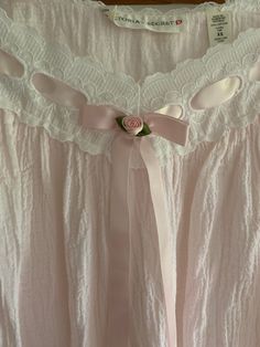 Gorgeous cotton gauze pale pink nightgown with ribbon detail on straps and bodice.  Vintage Victoria's Secret tagged XS Bust flat is 17.5 inches. Very little stretch Length is approximately 45-46 inches.  Beautiful gown. Very feminine!  No issues to note.  Final sale. Used garment. Sold as is. No returns. 🌻🌻 Vintage Pink Nightgown, Vintage Victoria's Secret, Bridgerton Nightgown, Coquette Nightgown, Nightgown Aesthetic, Vintage Pjs, Lace Nightgowns, Nightgown Romantic, Babydoll Nighty