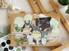 a close up of a card with animals on it