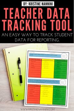 teacher data tracking tool with text overlay that reads, teacher data tracking tool an easy way to track student data for reporting