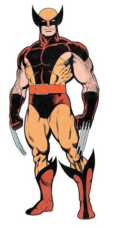 a drawing of wolverine from the comics, with his hands on his hips and legs crossed