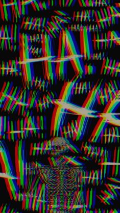 an abstract image with multicolored lines in the background