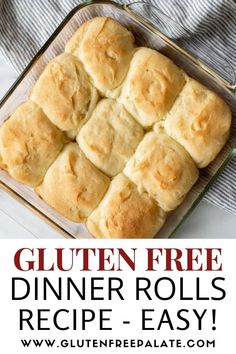 gluten free dinner rolls in a glass baking dish