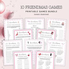 10 printable games for valentine's day with hearts and stars on the background