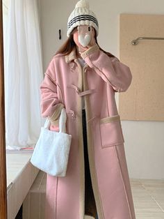 Women's Solid Color Faux Fur Patchwork Long Sleeve Pocket Casual Lamb Wool Coat Pink Casual  Long Sleeve Suedette Plain Other Non-Stretch  Women Clothing, size features are:Bust: ,Length: ,Sleeve Length: Long Pink Coat Outfit, Wool Coat Pink, Pink Long Coat For Cold Weather, Pink Winter Coat Long, Pink Fur Coat For Cold Weather, Pink Oversized Long Coat, Pink Coat Outfit, Long Pink Fuzzy Coat, Ribbed Loungewear