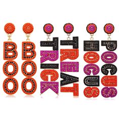 PRICES MAY VARY. ♥ Halloween Earrings for Women -- Looking for some spooktacularly fun earrings for Halloween season? You'll just love our new trendy beaded earring set. Including 2 pairs of Boo Earrings, a enamel pair and a beaded pair, great for spooky dress up, Halloween and themed parties. Add to your favorite holiday fashion for a bit of whimsy and unexpected flair ♥ Beaded Costume Earrings -- Halloween is the time of year where there is magic in the night when pumpkins glow with candleligh Spooky Dress, Boo Earrings, Pumpkin Jewelry, Handmade Candy, Beaded Earring, Ghost Earrings, Boo Ghost, Earrings Halloween, Pumpkin Earrings