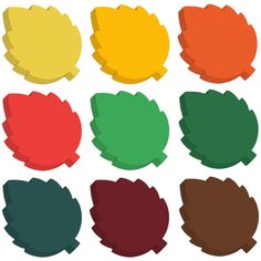 the different colors of leaves are shown in this image