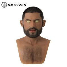 (eBay) SMITIZEN Realistic Silicone Male Mask With Beard Chest Hair For Cosplay Props Chest Hair, Human Sculpture, Silicone Masks, Skin Mask, Human Male, Masked Man, Cosplay Props, Skin Texture, Theater