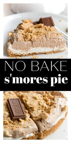 no bake s'more pie on a white plate