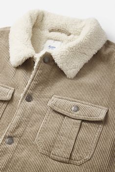 The Harris Jacket is a 100% cotton button-down made from a corduroy shell that offers a custom sherpa body liner, poly sleeve liner, sherpa collar& gussets. Side welt pockets and patch chest pockets. 100% cotton corduroy Front snap button closure Side welt& chest pockets Sherpa body liner and collar | Harris Corduroy Jacket Men's Size X-Large Cotton in Black Wash by Katin Corduroy Aesthetic, Corduroy Jacket, Chest Pocket, Welt Pocket, Jacket Outfits, Mens Jackets, Shirt Designs, Mens Outfits, Black