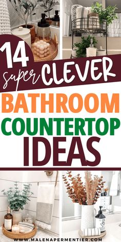 Bathroom Countertop Ideas, Small Bathroom Countertop, Bathroom Countertop Decor, Bathroom Counter Ideas, Bathroom Countertop Storage, Farmhouse Bathroom Accessories, Countertop Accessories, Bathroom Sink Organization, Bathroom Counter Organization