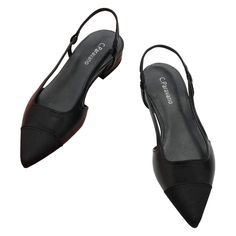 PRICES MAY VARY. 👡 100% Lambskin Insole 👡 POINTED TOE : Soft closed toe sandals would adapt your toes shapes flexible, and wrap the toes well in beauty. 👡 FIT COMFORT : These slingback flats crafted a full leather lining, elasticated straps and rebound padding system give your feet extreme breathing and a slim look. 👡 SLINGBACK STYLE : They’re cut to a point in mixed fabric and color to sleek silhouette, adding the hollow out design of upper for free to prom, party or office. 👡 C.Paravano h Shoes For Wedding, Wedding Black, Closed Toe Sandals, Slip On Flats, Slingback Shoes, Heeled Sandal, Comfortable Heels, Slingback Heel