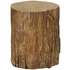 a wooden stool made out of logs