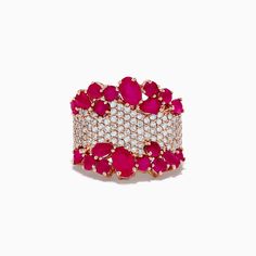 Effy Ruby Royale 14K Rose Gold Ruby and Diamond Ring | effyjewelry.com Rose Stone, Ruby And Diamond Ring, Diamond Cocktail Ring, Diamond Cocktail Rings, Effy Jewelry, Jewelry Stand, Ruby Ring, Cocktail Ring, Cocktail Rings