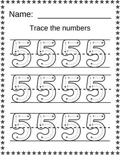 trace the numbers worksheet for kids to practice number recognition and writing skills,