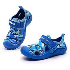 Quick-Drying Water Shoes, Kids’ Outdoor Sports Sandals, Summer Beach Shoes - Size 30 In Eu And 12.5 In Us Playful Outdoor Sandals For Summer, Blue Breathable Sneakers For Beach, Non-slip Flat Sneakers For Summer, Summer Non-slip Closed Toe Sneakers, Blue Slide Sandals For Outdoor, Blue Breathable Slide Sandals, Blue Breathable Sandals For Spring, Playful Non-slip Sandals With Round Toe, Non-slip Sneakers For Beach In Spring