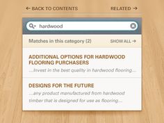 the menu for hardwood flooring is displayed