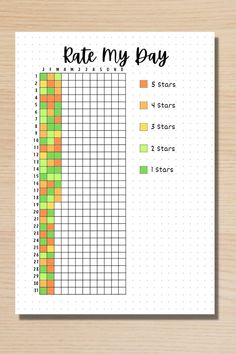 a notebook with the text rate my pay on it and an image of a bar chart