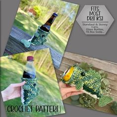 the crochet pattern for this bottle cover is easy to make and looks great