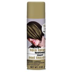 Get vibrant metallic hair color in seconds with Gold Hair Spray. Apply to your styled 'do when you want to sport team colors show off school spirit or create a wild hairstyle to match your costume. This temporary gold hair spray gives you maximum color and intensity & no need for bleaches or peroxides! Easily wash out the non-damaging aerosol hair spray with shampoo and water. Gold Hair Spray product details:  3oz net weight Washes out easily with shampoo and water  < Metallic Hair Color, Hair Color Spray, Gold Hair Colors, Temporary Hair Dye, Color Spray, Halloween Store, Wild Hair, Kids Party Supplies, Hair Spray