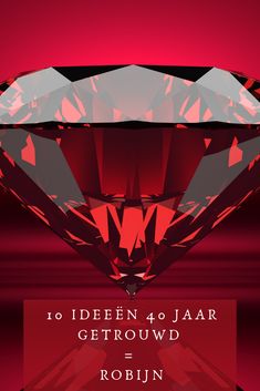 a red diamond with the words 10 ideen jaar getrouwd and robin